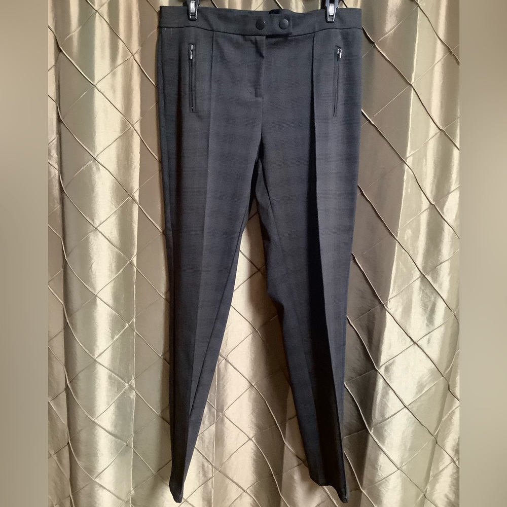 EUC- CHLOE & JASMINE Stretch Ponte Ankle Pants w/Zip Pockets